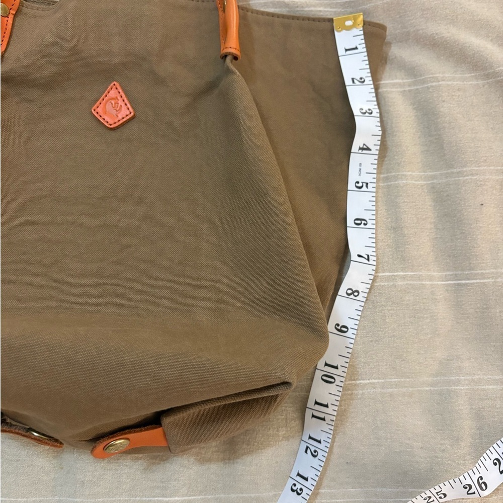 Kissora Eterno Canvas & Leather Tote Bag – Made in Japan – Brown / Orange - Picture 5 of 6